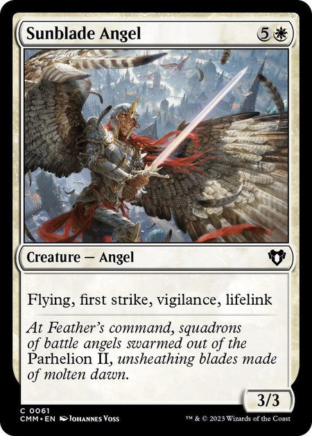 Sunblade Angel - Commander Masters Magic: The Gathering trading card