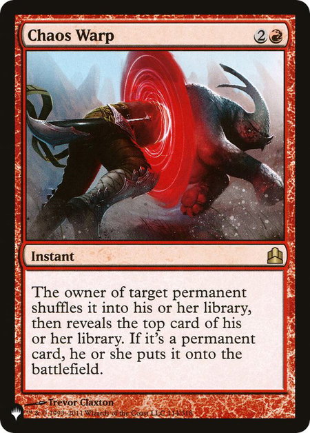 Chaos Warp (CMD) - The List Reprints Magic: The Gathering trading card