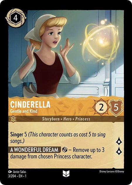 Cinderella - Gentle and Kind - The First Chapter Disney Lorcana trading card