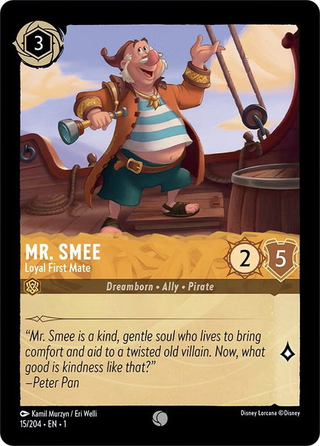 Mr. Smee - Loyal First Mate - The First Chapter Disney Lorcana trading card