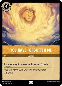 You Have Forgotten Me - The First Chapter (1) #31/204 - Uncommon Disney Lorcana Trading Card