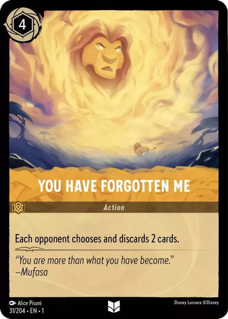 You Have Forgotten Me - The First Chapter Disney Lorcana trading card