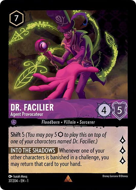 Dr. Facilier - Agent Provocateur - The First Chapter Disney Lorcana trading card