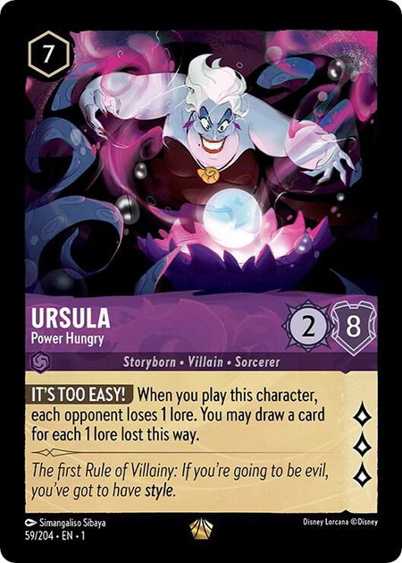 Ursula - Power Hungry - The First Chapter Disney Lorcana trading card