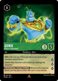 Genie - Powers Unleashed - The First Chapter (1) #76/204 - Rare Disney Lorcana Trading Card
