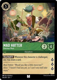 Mad Hatter - Gracious Host - The First Chapter (1) #86/204 - Uncommon Disney Lorcana Trading Card
