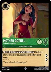 Mother Gothel - Selfish Manipulator - The First Chapter (1) #90/204 - Super Rare Disney Lorcana Trading Card