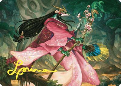 Sakiko, Mother of Summer Art Card (Gold-Stamped Signature) - Art Series: Commander Masters (ASCMM) #24 - Special Magic: The Gathering Trading Card