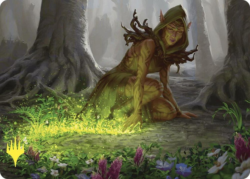 Skyshroud Claim Art Card (Gold-Stamped) trading card from Art Series: Commander Masters Skyshroud Claim Art Card (Gold-Stamped) - Art Series: Commander Masters Magic: The Gathering trading card