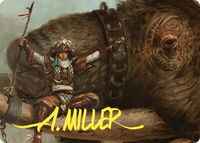 Tuskguard Captain Art Card (Gold-Stamped Signature) - Art Series: Commander Masters (ASCMM) #16 - Special Magic: The Gathering Trading Card