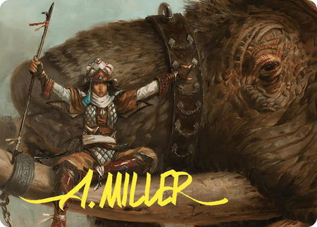 Tuskguard Captain Art Card (Gold-Stamped Signature) - Art Series: Commander Masters Magic: The Gathering trading card