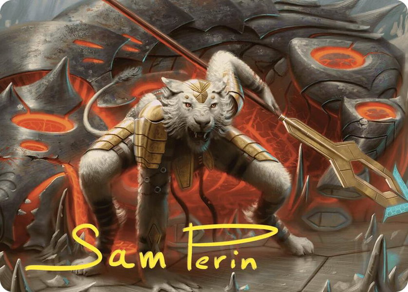 Sunspear Shikari Art Card (Gold-Stamped Signature) trading card from Art Series: Commander Masters Sunspear Shikari Art Card (Gold-Stamped Signature) - Art Series: Commander Masters Magic: The Gathering trading card