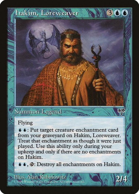 Hakim, Loreweaver - Mirage Magic: The Gathering trading card