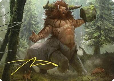 Stonehoof Chieftain Art Card (Gold-Stamped Signature) - Art Series: Commander Masters (ASCMM) #26 - Special Magic: The Gathering Trading Card