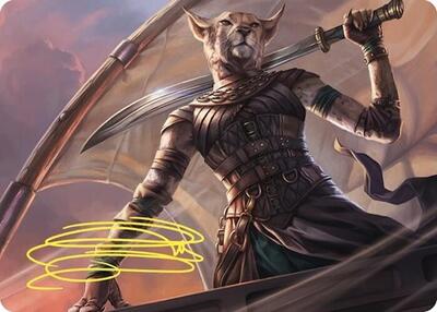 Mirri, Weatherlight Duelist Art Card (Gold-Stamped Signature) - Art Series: Commander Masters (ASCMM) #28 - Special Magic: The Gathering Trading Card