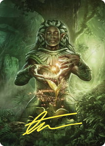 Elvish Mystic Art Card (Gold-Stamped Signature) - Art Series: Commander Masters (ASCMM) #41 - Special Magic: The Gathering Trading Card