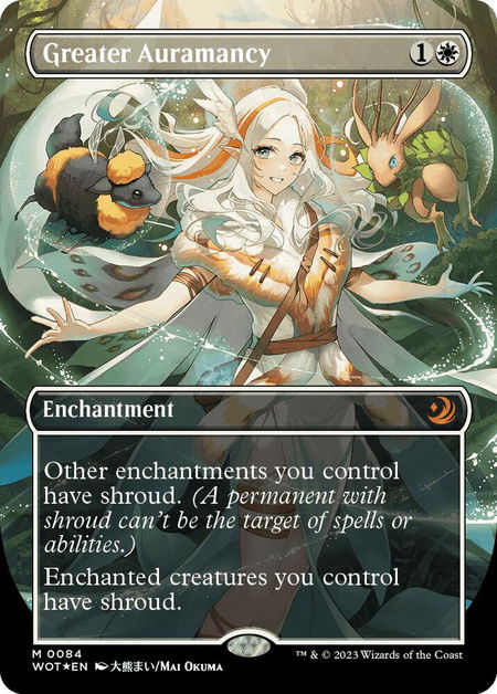 Greater Auramancy (Anime Borderless) (Confetti Foil) - Wilds of Eldraine: Enchanting Tales Magic: The Gathering trading card