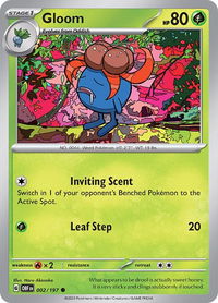 Gloom - SV03: Obsidian Flames (OBF) #002/197 - Common Pokémon Trading Card