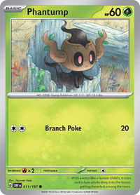 Phantump - SV03: Obsidian Flames (OBF) #011/197 - Common Pokémon Trading Card