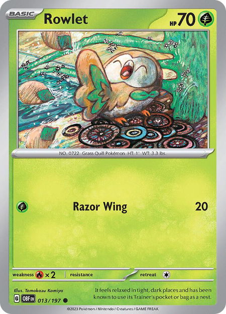 Rowlet - SV03: Obsidian Flames Pokémon trading card