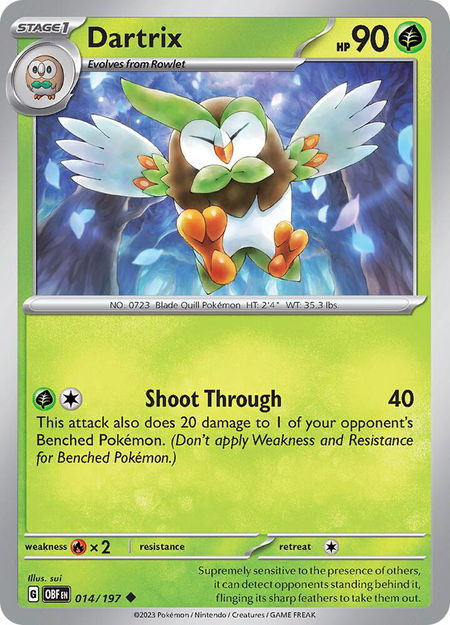 Dartrix - SV03: Obsidian Flames Pokémon trading card