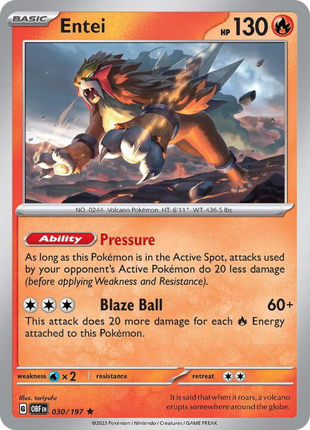 Entei - SV03: Obsidian Flames Pokémon trading card