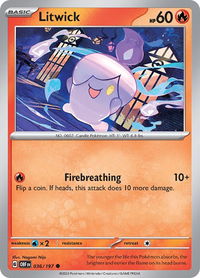 Litwick - SV03: Obsidian Flames (OBF) #036/197 - Common Pokémon Trading Card