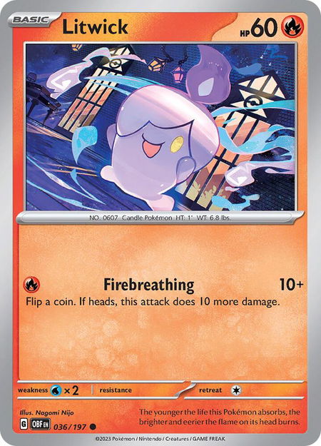 Litwick - SV03: Obsidian Flames Pokémon trading card