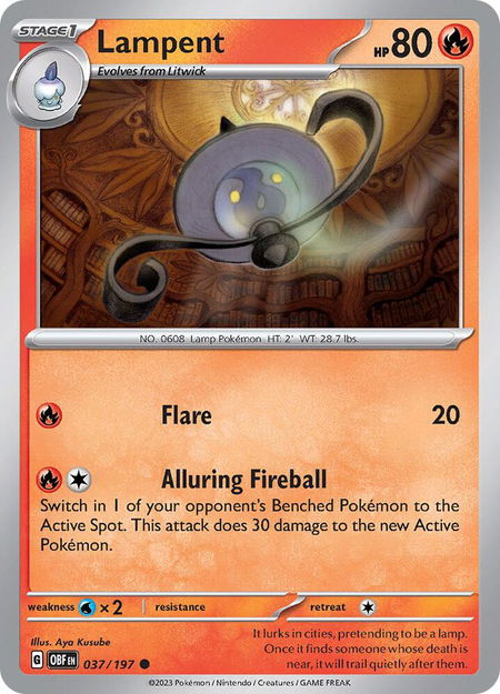 Lampent - SV03: Obsidian Flames Pokémon trading card