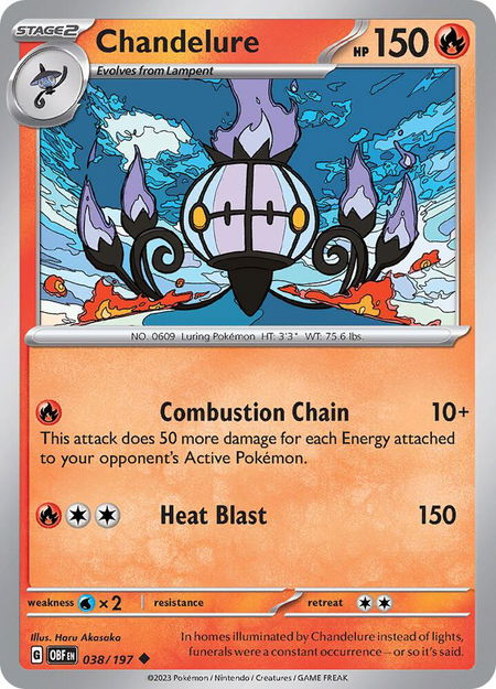 Chandelure - SV03: Obsidian Flames Pokémon trading card