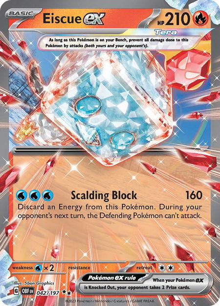 Eiscue ex - SV03: Obsidian Flames Pokémon trading card