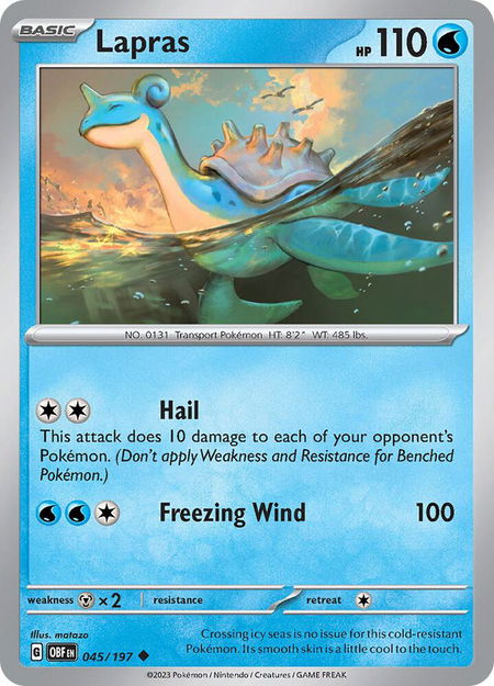 Lapras - SV03: Obsidian Flames Pokémon trading card