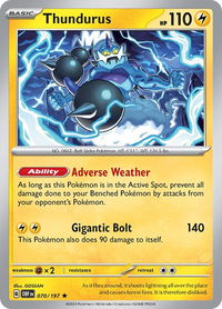 Thundurus - SV03: Obsidian Flames (OBF) #070/197 - Rare Pokémon Trading Card