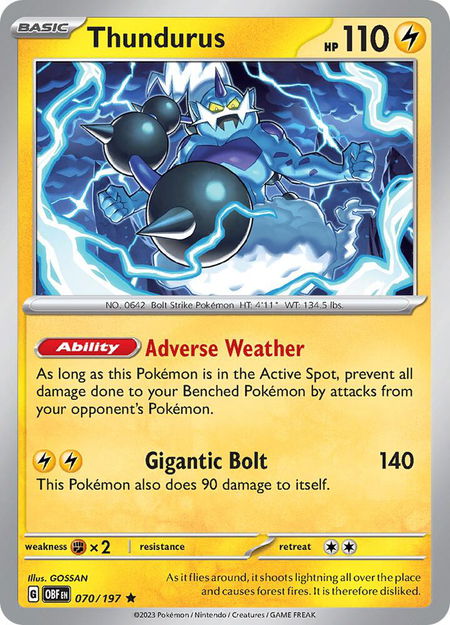 Thundurus - SV03: Obsidian Flames Pokémon trading card