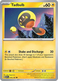 Tadbulb 076/197 - SV03: Obsidian Flames (OBF) #076/197 - Common Pokémon Trading Card