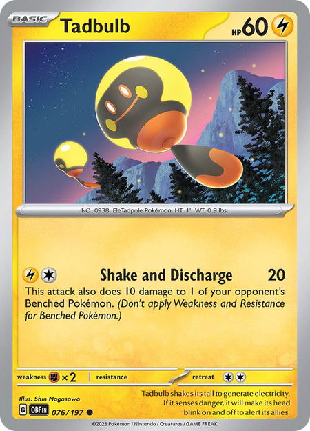 Tadbulb 076/197 - SV03: Obsidian Flames Pokémon trading card