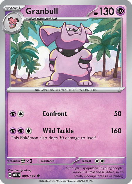 Granbull - SV03: Obsidian Flames Pokémon trading card