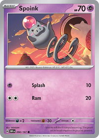 Spoink - SV03: Obsidian Flames (OBF) #090/197 - Common Pokémon Trading Card