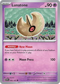 Lunatone - SV03: Obsidian Flames (OBF) #092/197 - Uncommon Pokémon Trading Card
