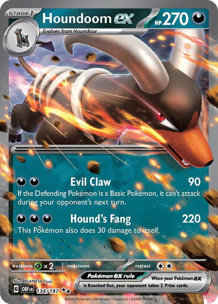 Houndoom ex - SV03: Obsidian Flames Pokémon trading card