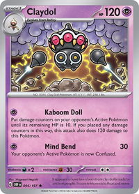 Claydol - SV03: Obsidian Flames (OBF) #095/197 - Rare Pokémon Trading Card