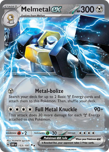 Melmetal ex - SV03: Obsidian Flames Pokémon trading card