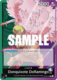Donquixote Doflamingo (019) - Kingdoms of Intrigue (OP04) #OP04-019 - Leader One Piece Trading Card