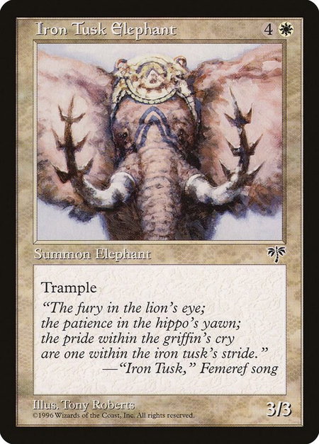 Iron Tusk Elephant - Mirage Magic: The Gathering trading card