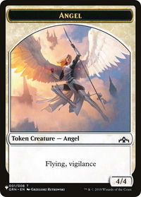 Angel // Warrior Double-Sided Token - The List Reprints (LIST) #1 // 17 - Token Magic: The Gathering Trading Card