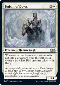 Knight of Doves - Wilds of Eldraine (WOE) #19 - Uncommon Magic: The Gathering Trading Card