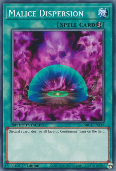 Malice Dispersion - Speed Duel: Streets of Battle City YuGiOh trading card