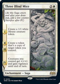 Three Blind Mice - Wilds of Eldraine (WOE) #35 - Rare Magic: The Gathering Trading Card