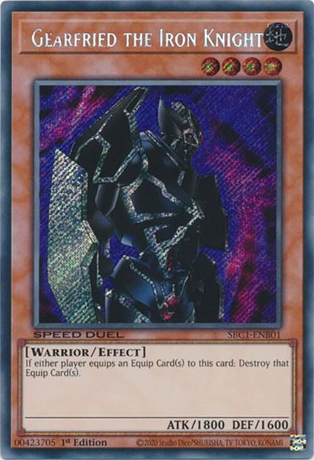 Gearfried the Iron Knight (Secret Rare) - Speed Duel: Streets of Battle City YuGiOh trading card