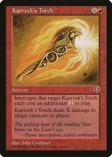 Kaervek's Torch - Mirage Magic: The Gathering trading card